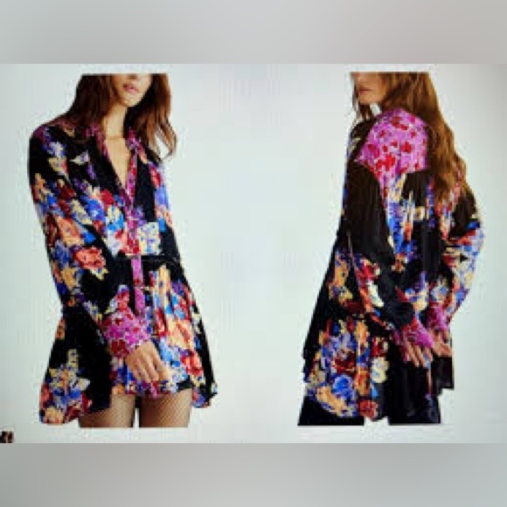 Free people Brunch A Bunch Tunic Shirt NWOT size XS-oversized